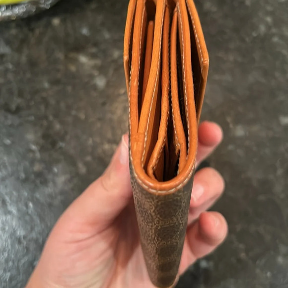 Celine Tri-fold Wallet Vintage 99 Macadam Pattern Leather/PVC Brown - Picture 10 of 13